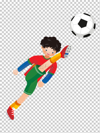 踢足球的中国男孩人物设计矢量图