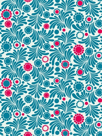 传统 欧式俄式花卉底图底纹  图案背景贴图 蓝草红花