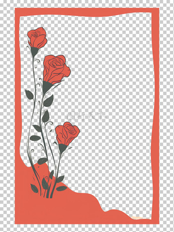 创意手绘玫瑰花创意边框
