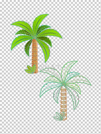绿色的棕榈树霓虹灯招牌设计矢量图插画素材