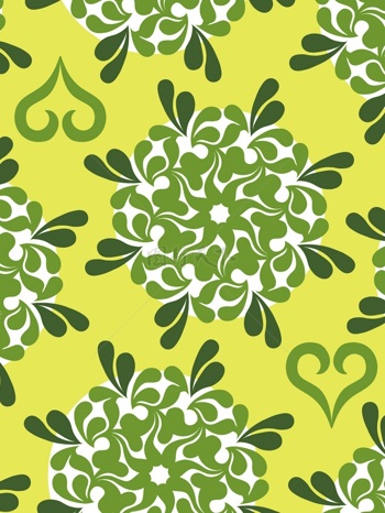 传统 欧式俄式花卉底图底纹  图案背景贴图 黄底绿色满园盛华