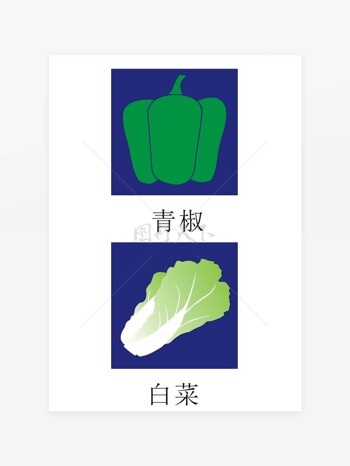 蔬菜矢量图 青椒/白菜矢量图 图标 可变大小