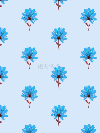 植物花纹 小蓝叶子