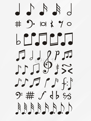 美妙音乐音符符号矢量 