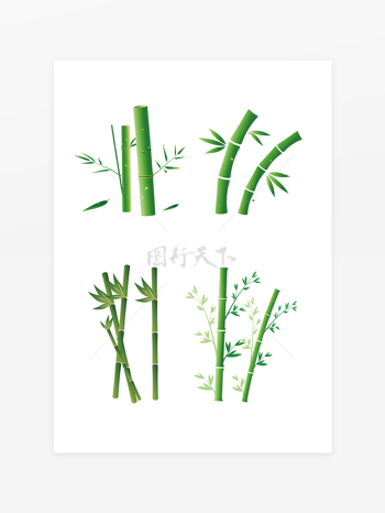 手绘古风竹子竹叶图标边框插画装饰