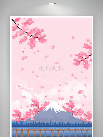 女神节情人节粉色樱花花瓣背景