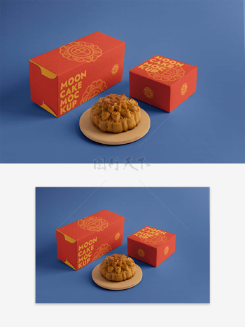 中秋节红色国潮月饼包装盒