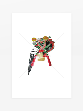 国粹皮影戏角色头部特写