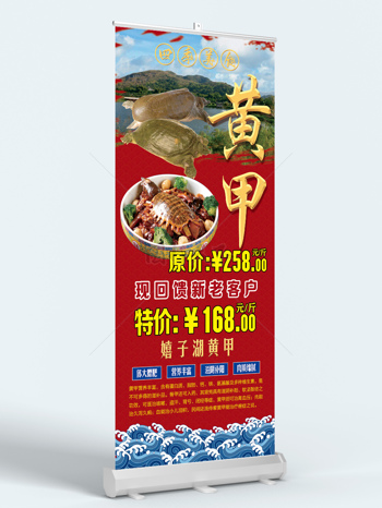 黄甲甲鱼湖鲜美食促销展架